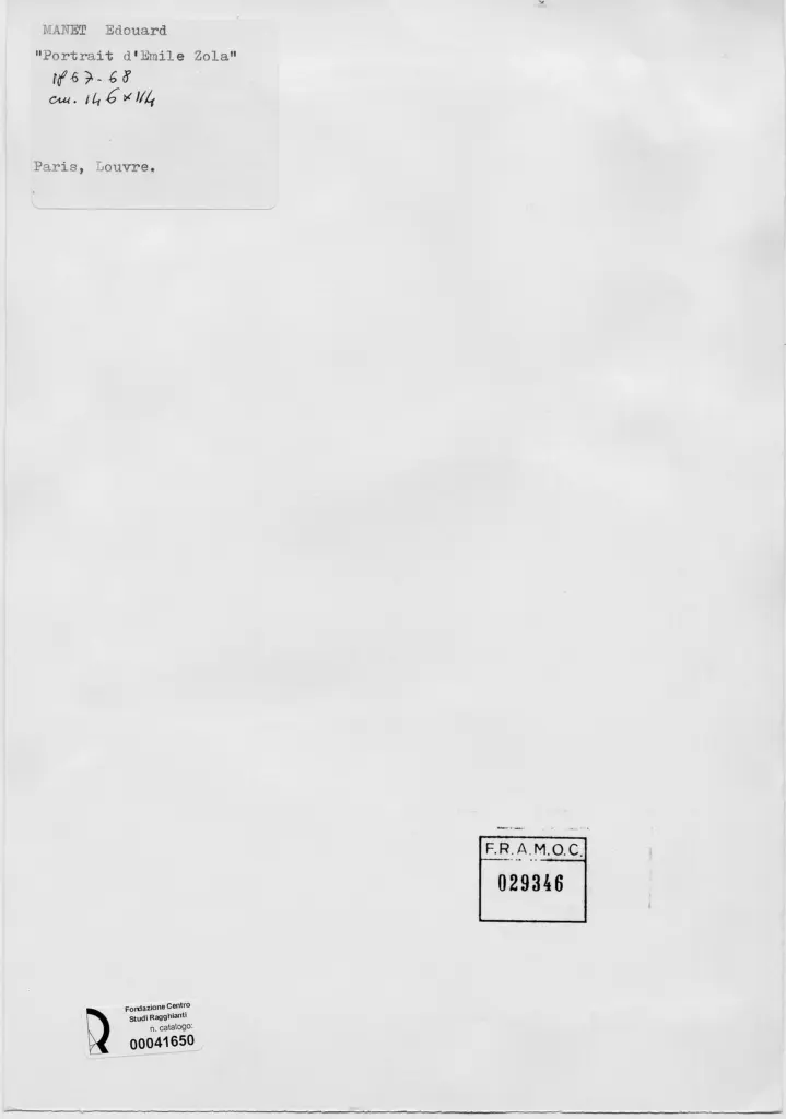 Anonimo , Manet, Edouard - sec. XIX - Portrait d'Emile Zola , retro