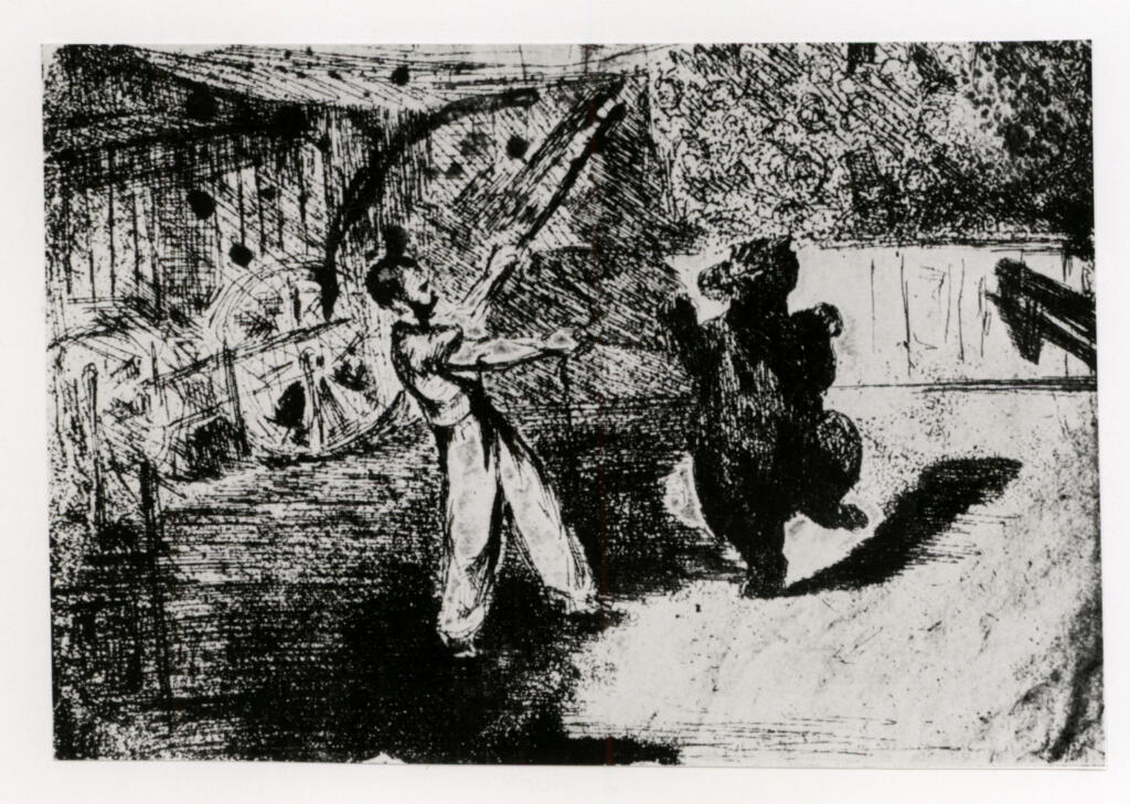 Anonimo , Manet, Edouard - sec. XIX - Le montreur d'ours , fronte