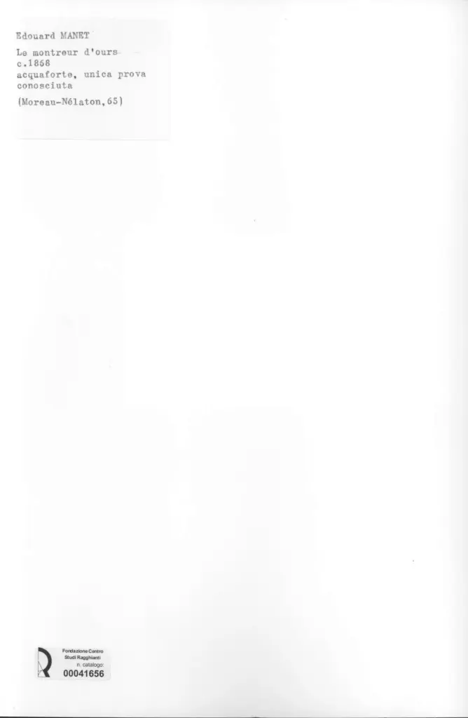 Anonimo , Manet, Edouard - sec. XIX - Le montreur d'ours , retro