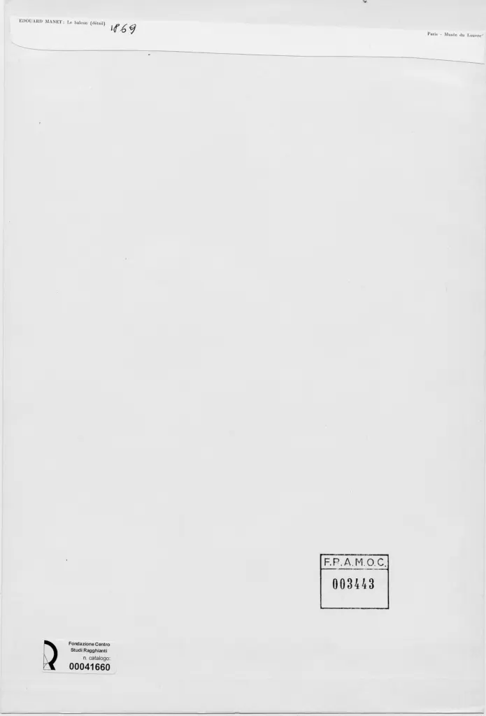 Anonimo , Manet, Edouard - sec. XIX - Le balcon - particolare , retro