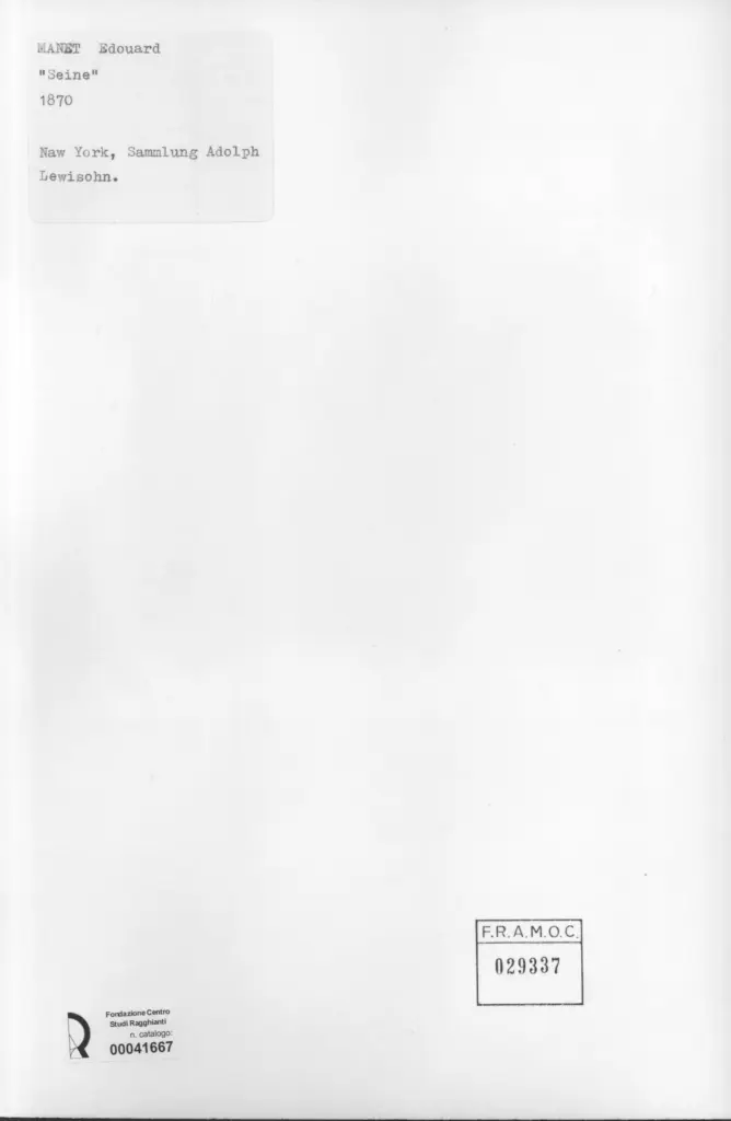 Anonimo , Manet, Edouard - sec. XIX - Seine , retro