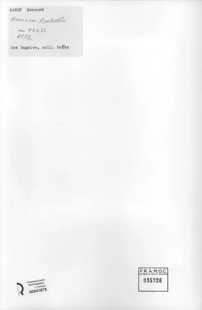 Anonimo , Manet, Edouard - sec. XIX - Donna con l'ombrello , retro