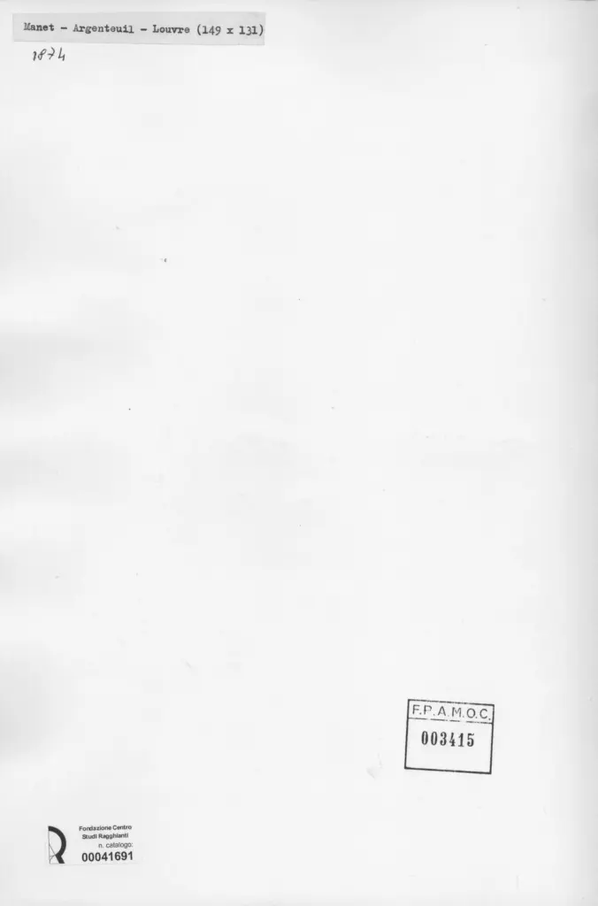 Anonimo , Manet, Edouard - sec. XIX - Argenteuil , retro