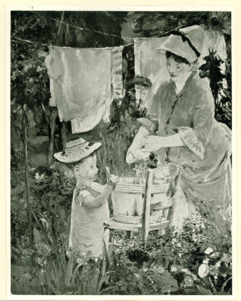 Anonimo , Manet, Edouard - sec. XIX - Donna che lava e bambino , fronte