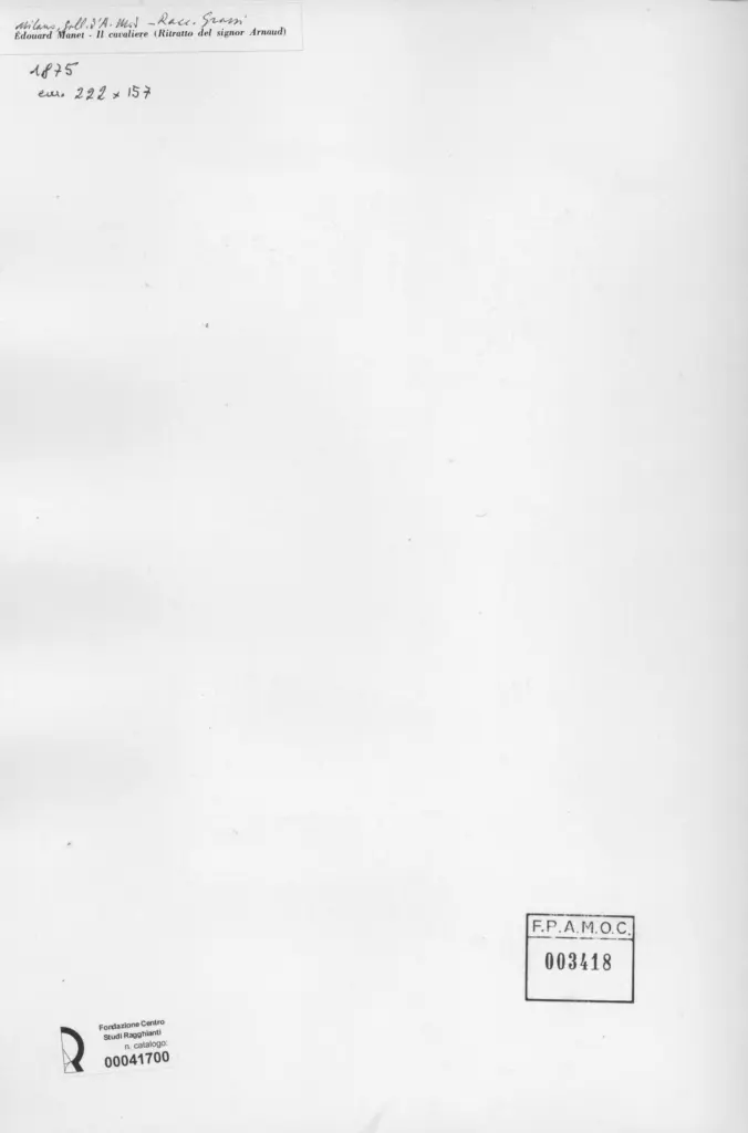 Anonimo , Manet, Edouard - sec. XIX - Il cavaliere , retro