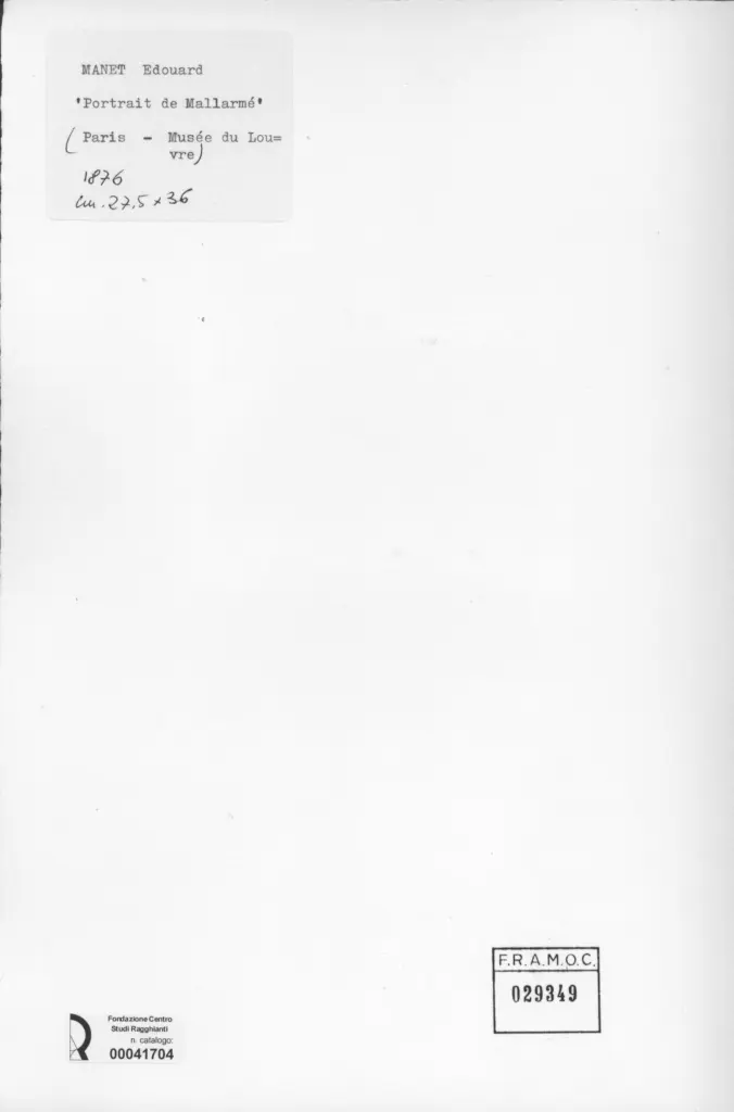 Anonimo , Manet, Edouard - sec. XIX - Portrait de Mallarm&eacute; , retro