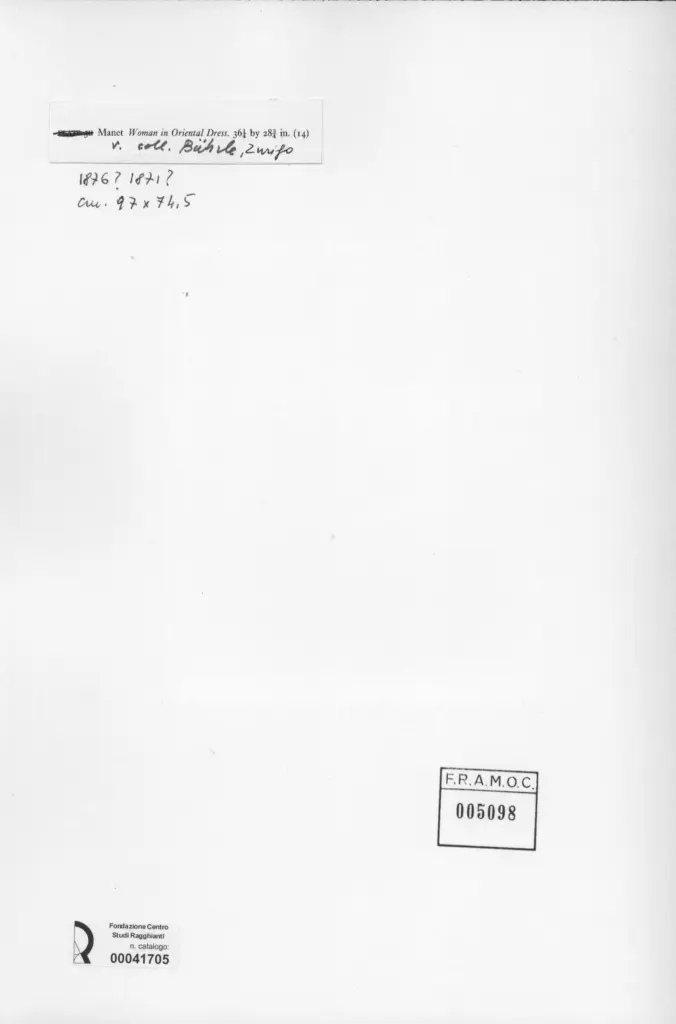 Anonimo , Manet, Edouard - sec. XIX - Woman in Oriental Dress , retro