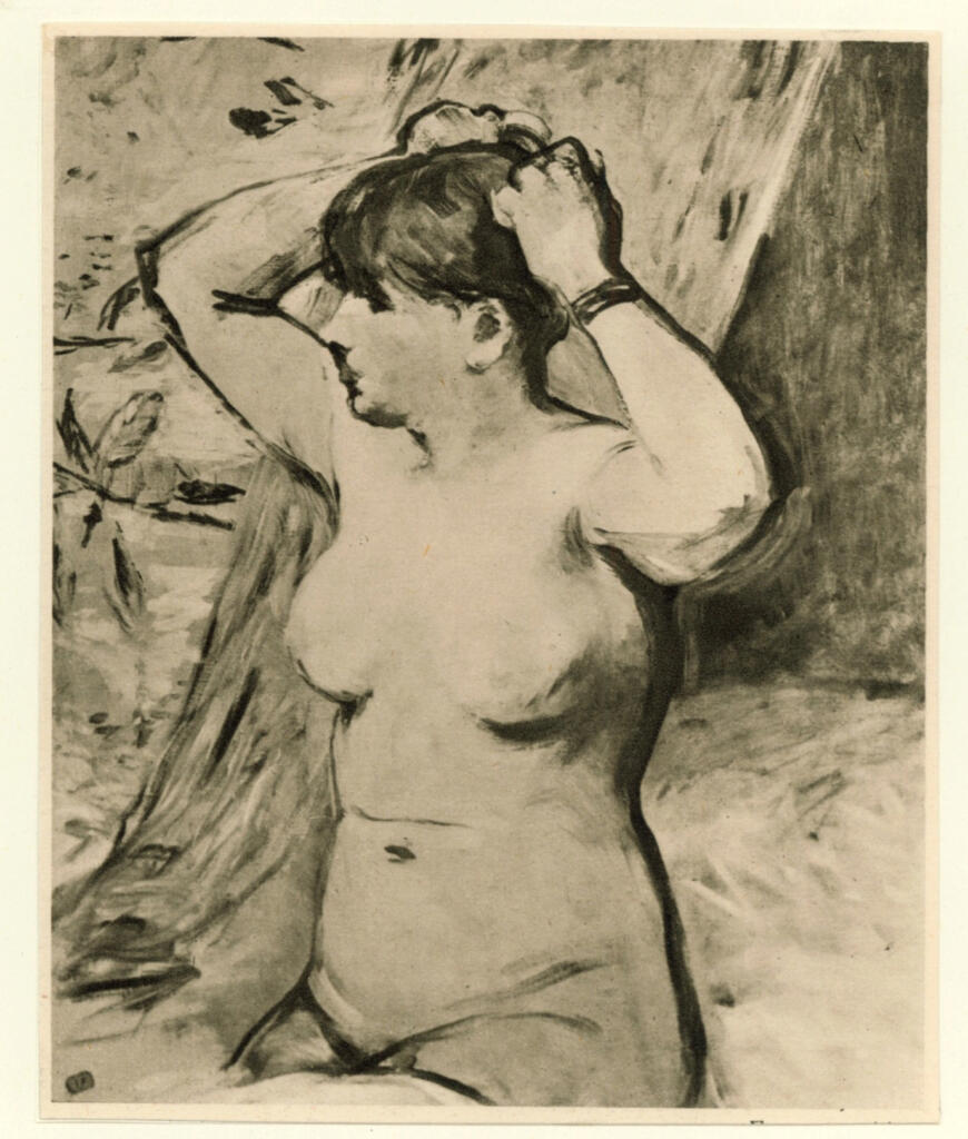 Anonimo , Manet, Edouard - sec. XIX - Donna nuda che si pettina , fronte
