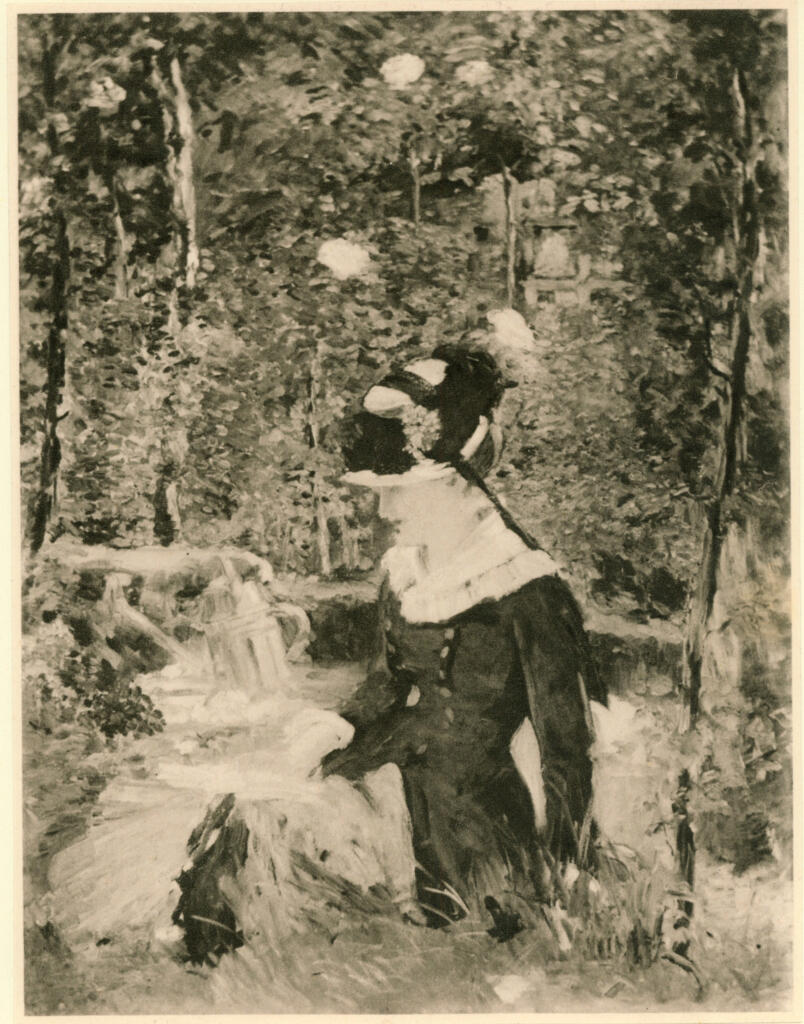 Anonimo , Manet, Edouard - sec. XIX - Donna in giardino , fronte
