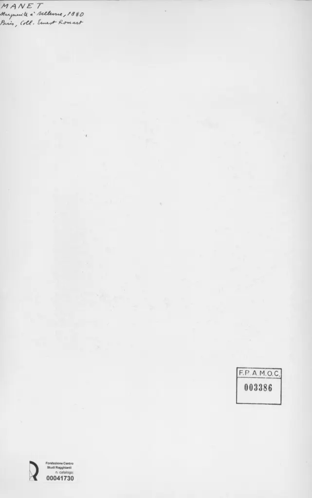 Anonimo , Manet, Edouard - sec. XIX - Donna in giardino , retro