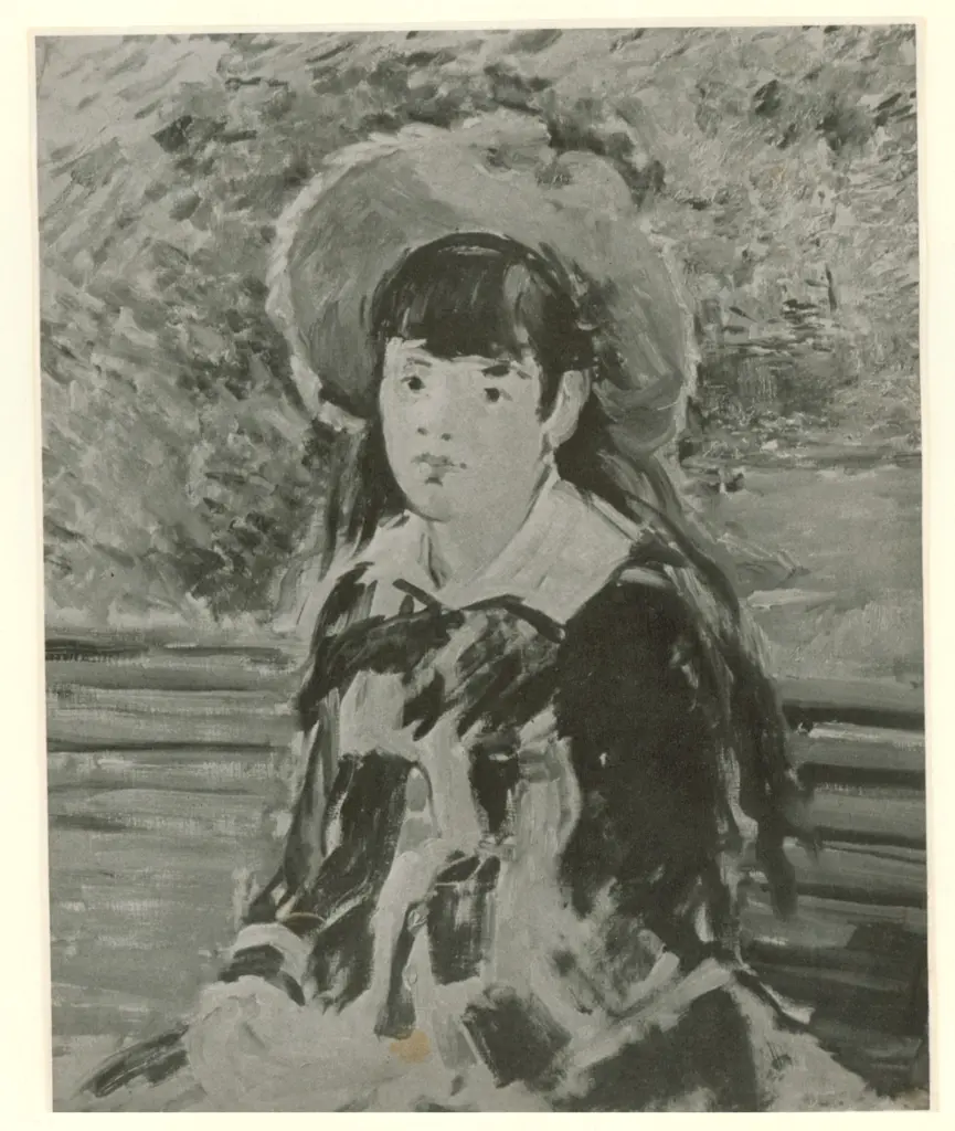 Anonimo , Manet, Edouard - sec. XIX - Fillette assise sur un banc , fronte