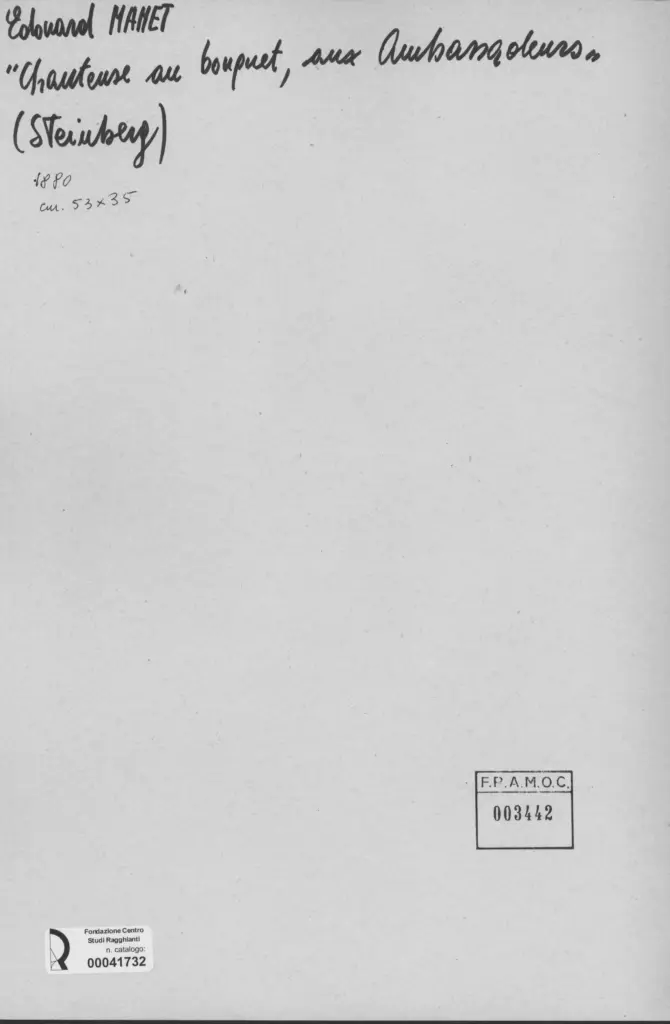 Anonimo , Manet, Edouard - sec. XIX - Donna con bouquet , retro