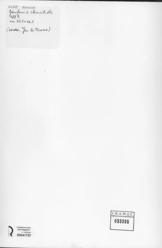 Anonimo , Manet, Edouard - sec. XIX - Garofani e clematide , retro