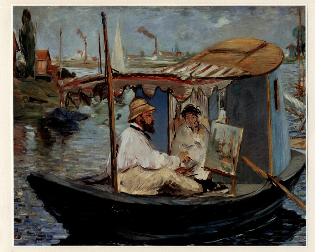 Manet, Edouard , Claude Monet nel suo atelier -