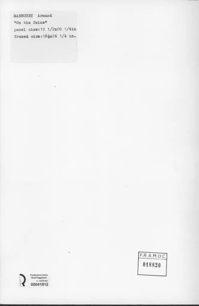 Anonimo , Mannoury, Armand - sec. XIX - On the Seine , retro