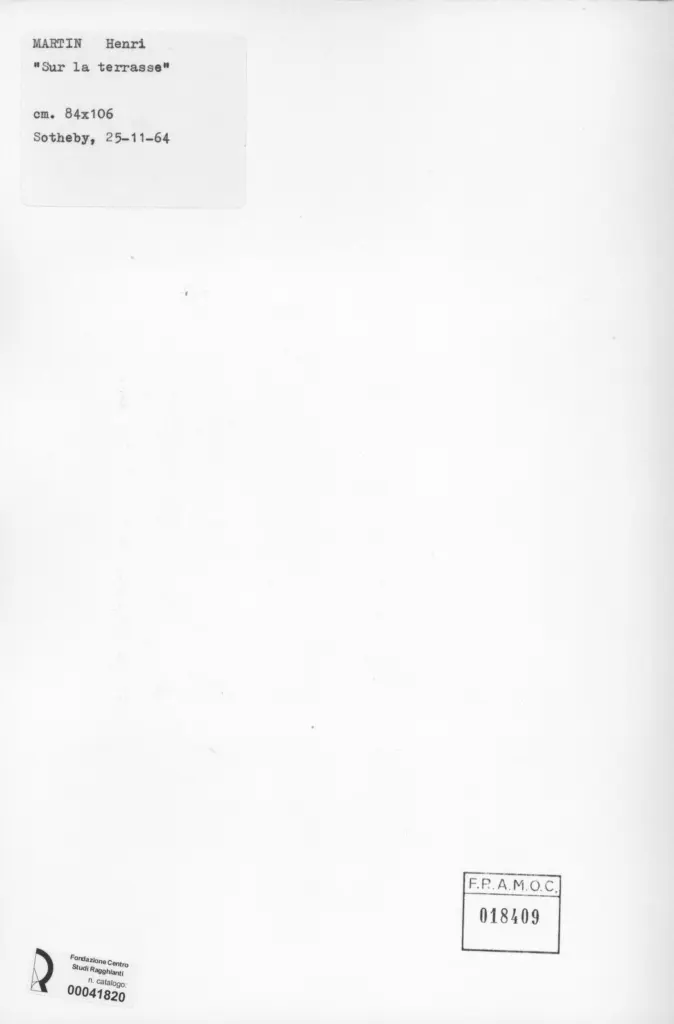 Anonimo , Martin, Henri - sec. XIX - Sur la terrasse , retro