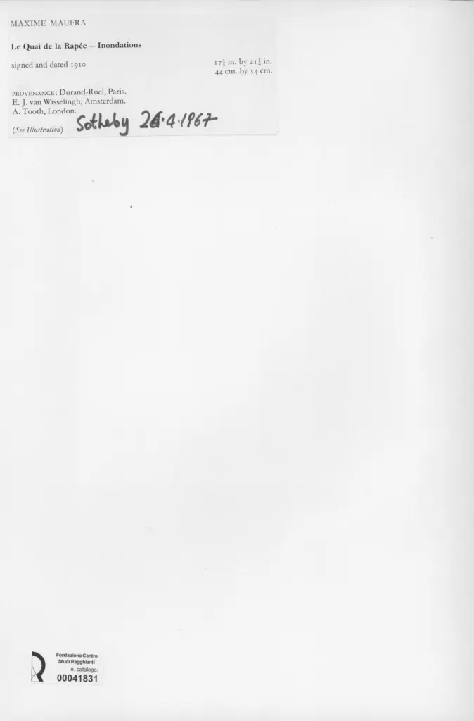 Anonimo , Maufra, Maxime - sec. XX - Le Quai de la Rap&eacute;e - Inondation , retro