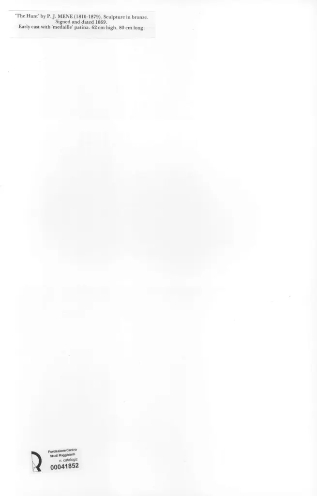 Anonimo , Mene, Pierre Jules - sec. XIX - The hunt , retro