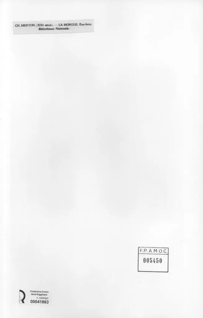 Anonimo , Meryon, Charles - sec. XIX - La morgue , retro