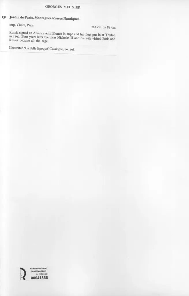 Anonimo , Meunier, Georges - sec. XIX - Jardin de Paris, Montagnes Russes Nautiques , retro