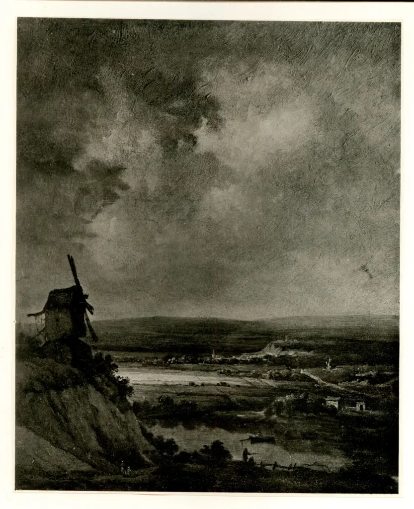 Michel, Georges , Paesaggio con mulino a vento