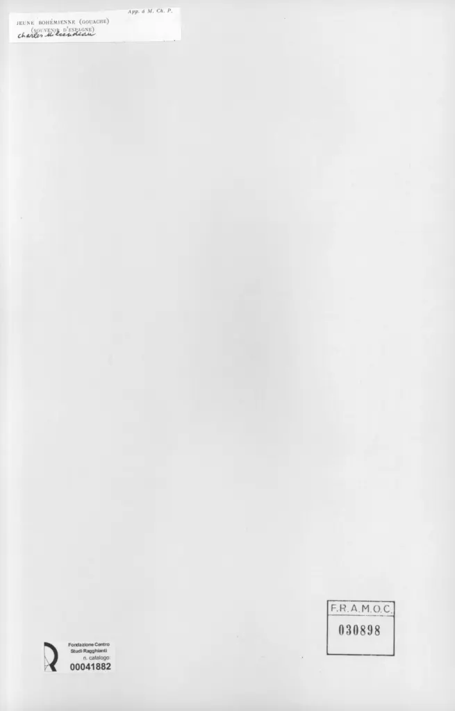 Anonimo , Milcendeau, Charles - sec. XX - Jeune boh&eacute;mienne (souvenir d'Espagne) , retro