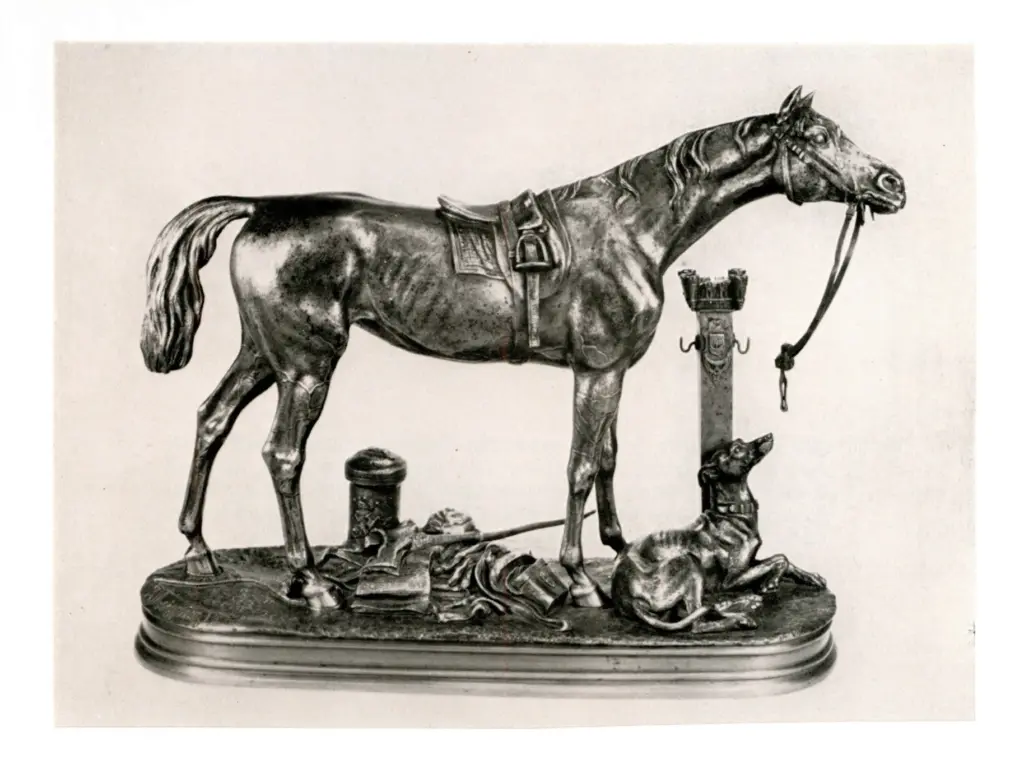 Anonimo , Moigniez, Jules - sec. XIX - Cavallo e cane accucciato , fronte