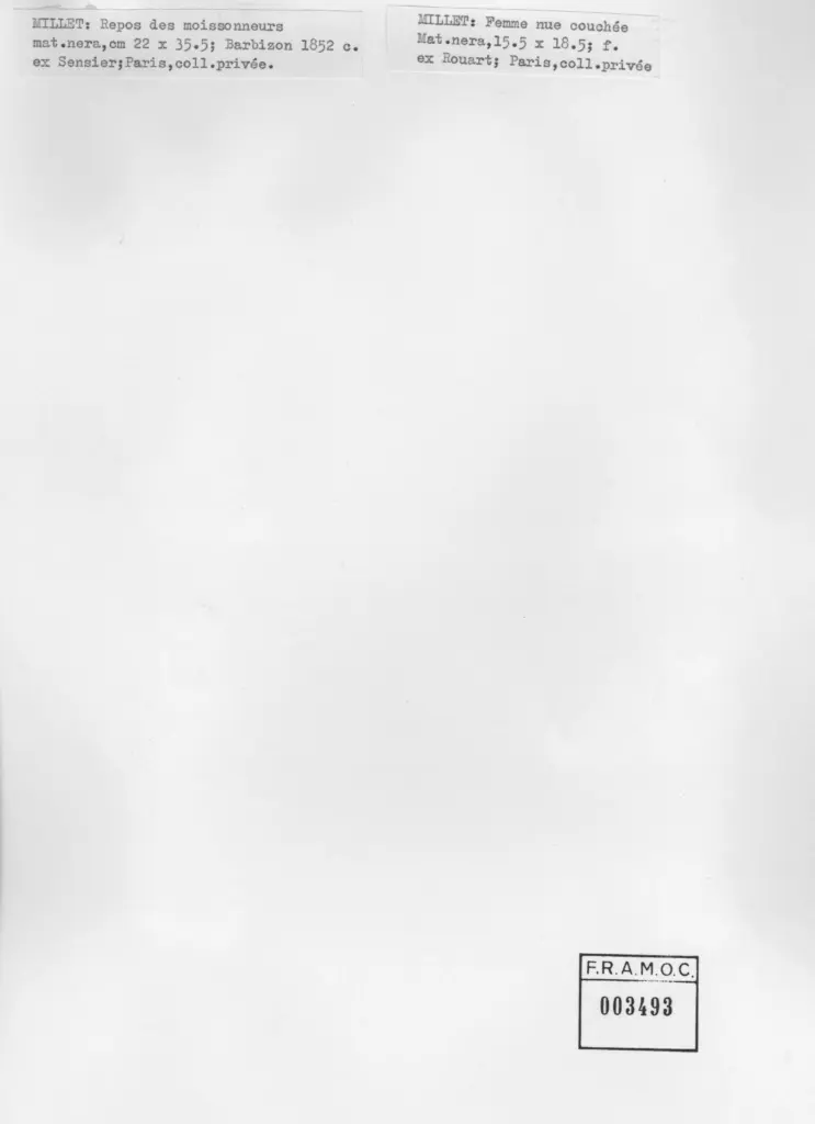 Anonimo , Millet, Jean Francois - sec. XIX - Repos des moissonneurs e Femme nue couch&eacute;e , retro