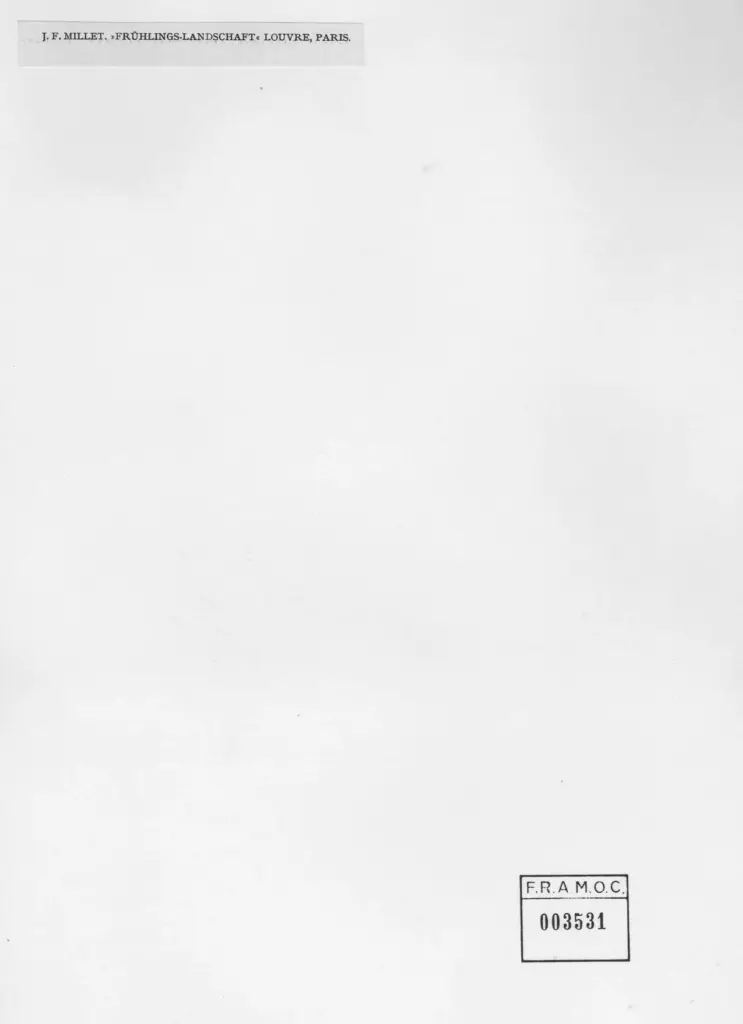 Anonimo , Millet, Jean Francois - sec. XIX - Paesaggio di primavera , retro