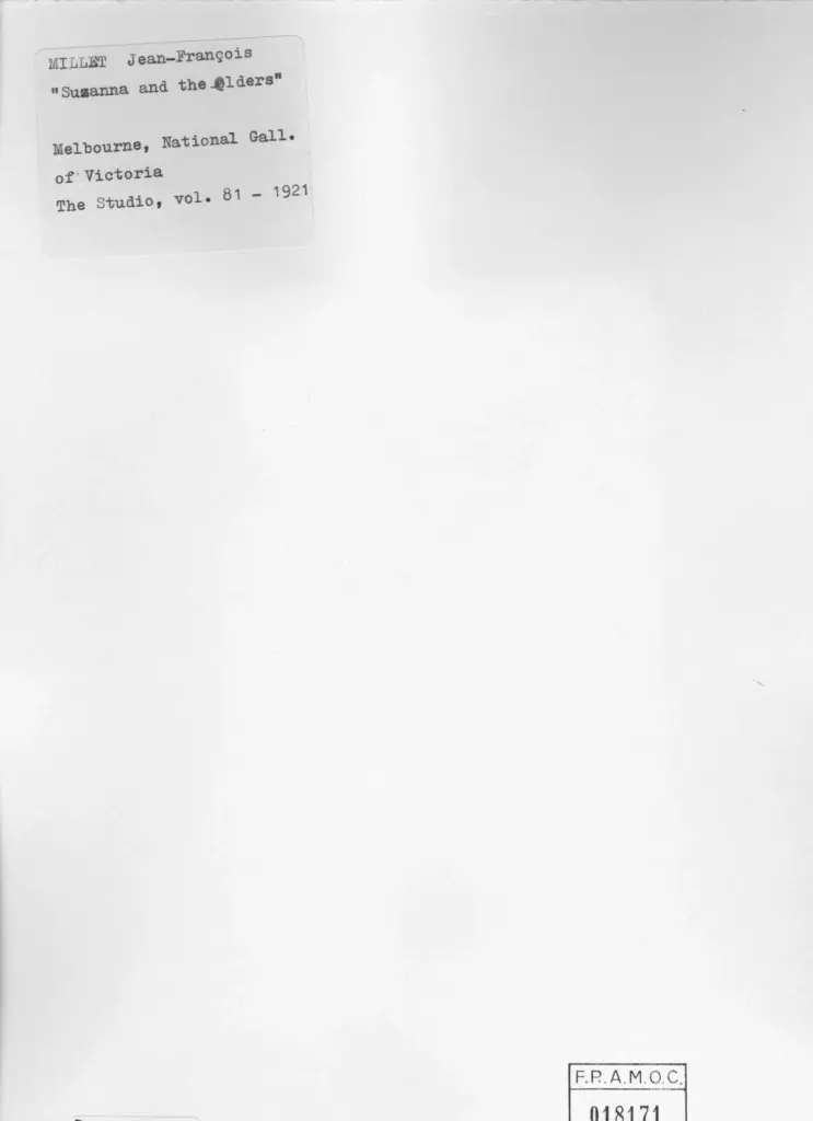 Anonimo , Millet, Jean Francois - sec. XIX - Suzanna and the elders , retro