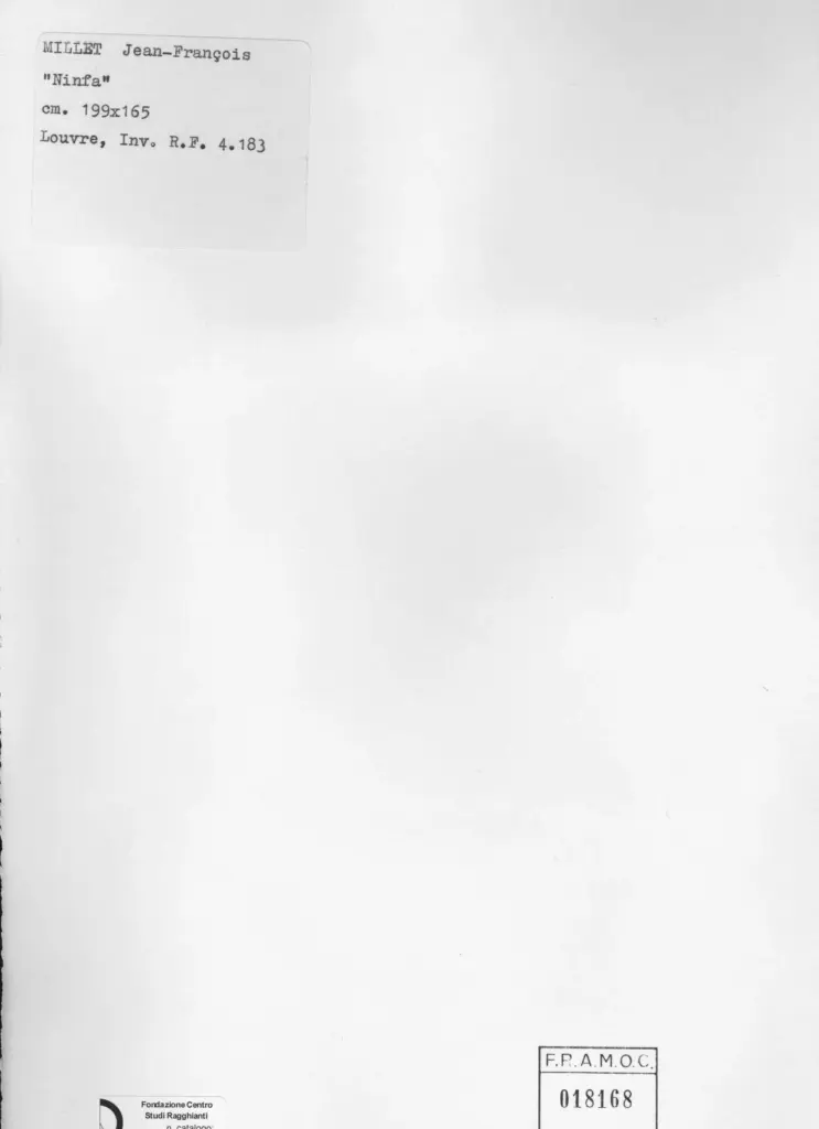 Anonimo , Millet, Jean Francois - sec. XIX - Ninfa , retro