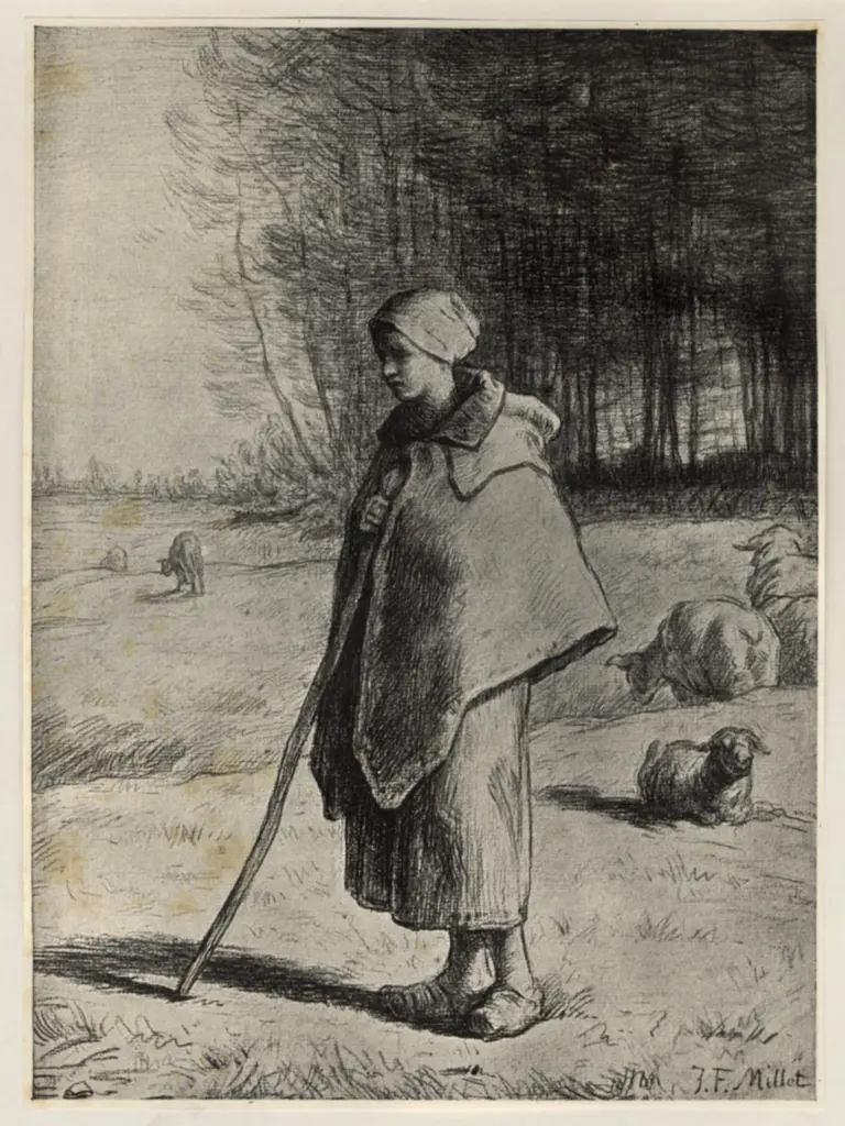 Millet, Jean Francois , The Shepherdess
