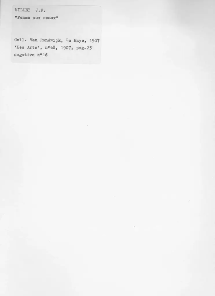 Anonimo , Millet, Jean Francois - sec. XIX - Femme aux seaux , retro