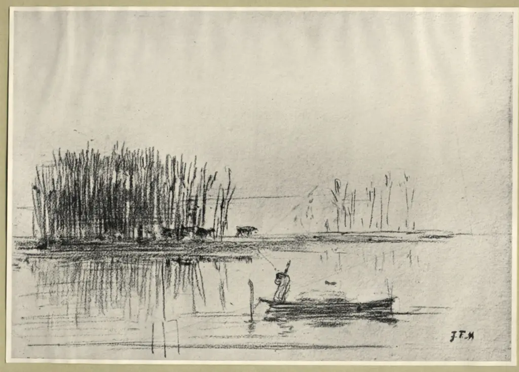 Millet, Jean Francois , Veduta di un lago