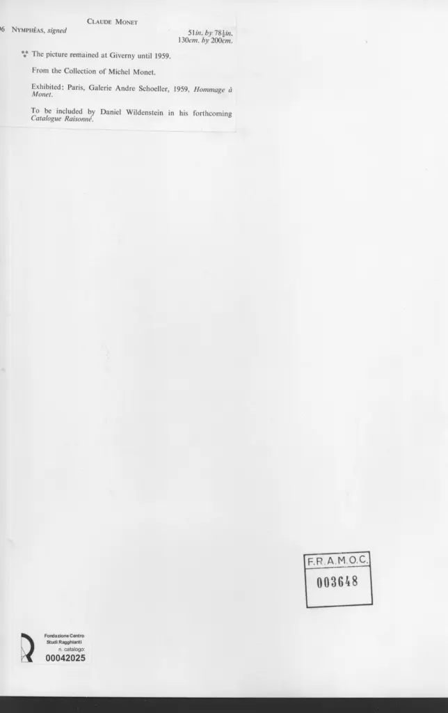 Wildenstein , Monet, Claude - sec. XIX - Nymph&eacute;as , retro