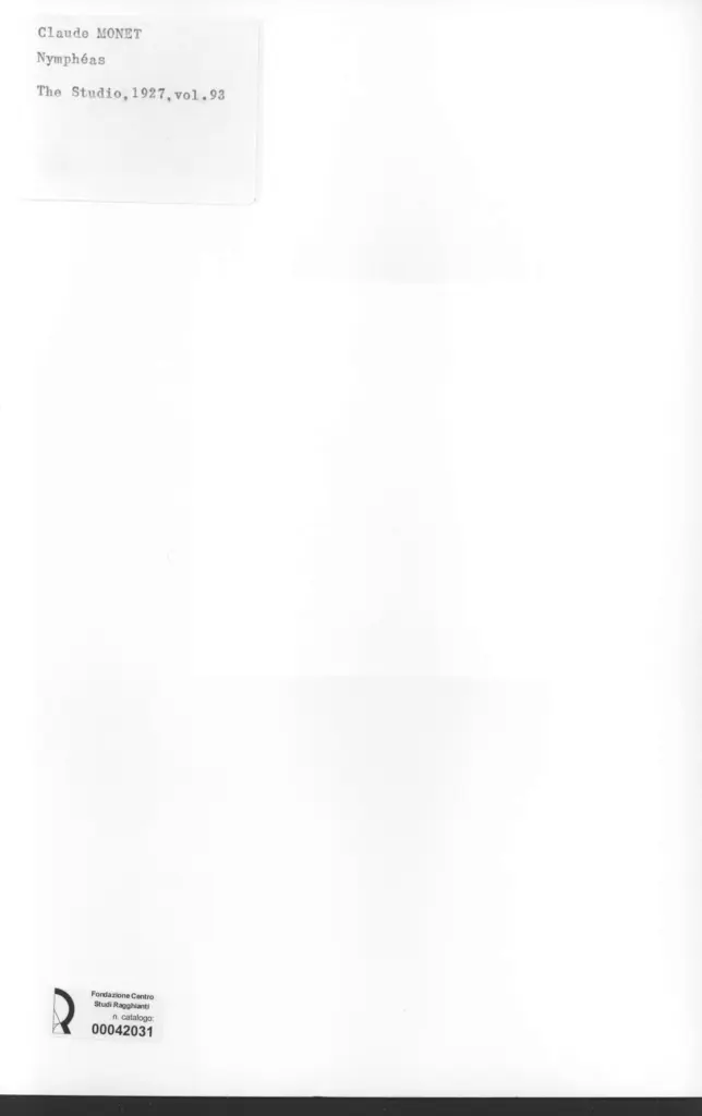 Anonimo , Monet, Claude - sec. XIX - Nymph&eacute;as , retro