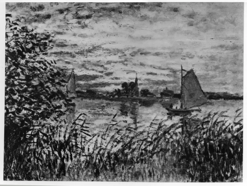 Anonimo , Monet, Claude - sec. XIX - Marina, tramonto , fronte