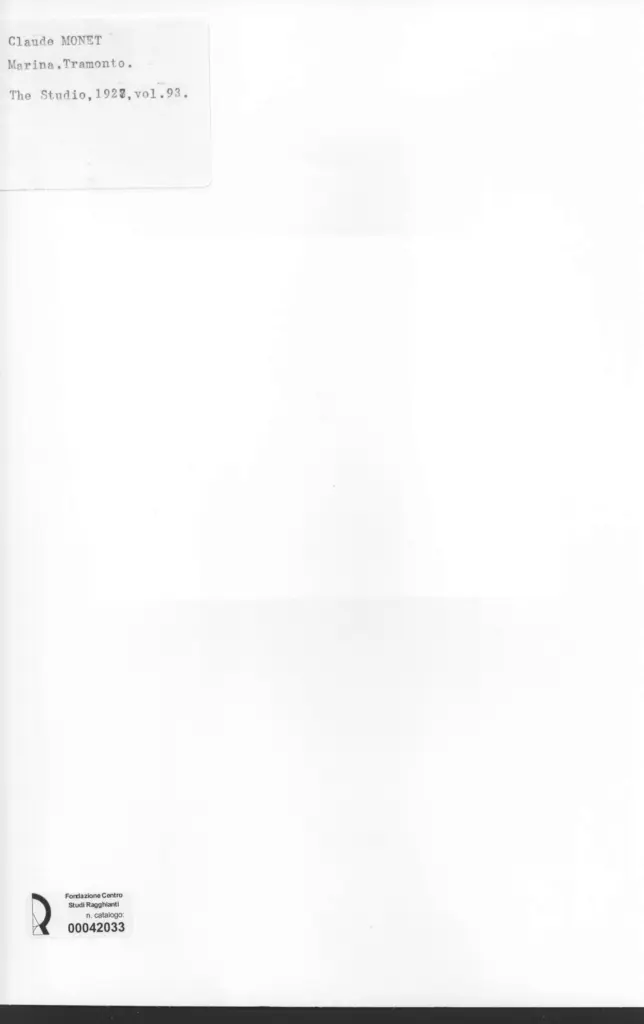 Anonimo , Monet, Claude - sec. XIX - Marina, tramonto , retro
