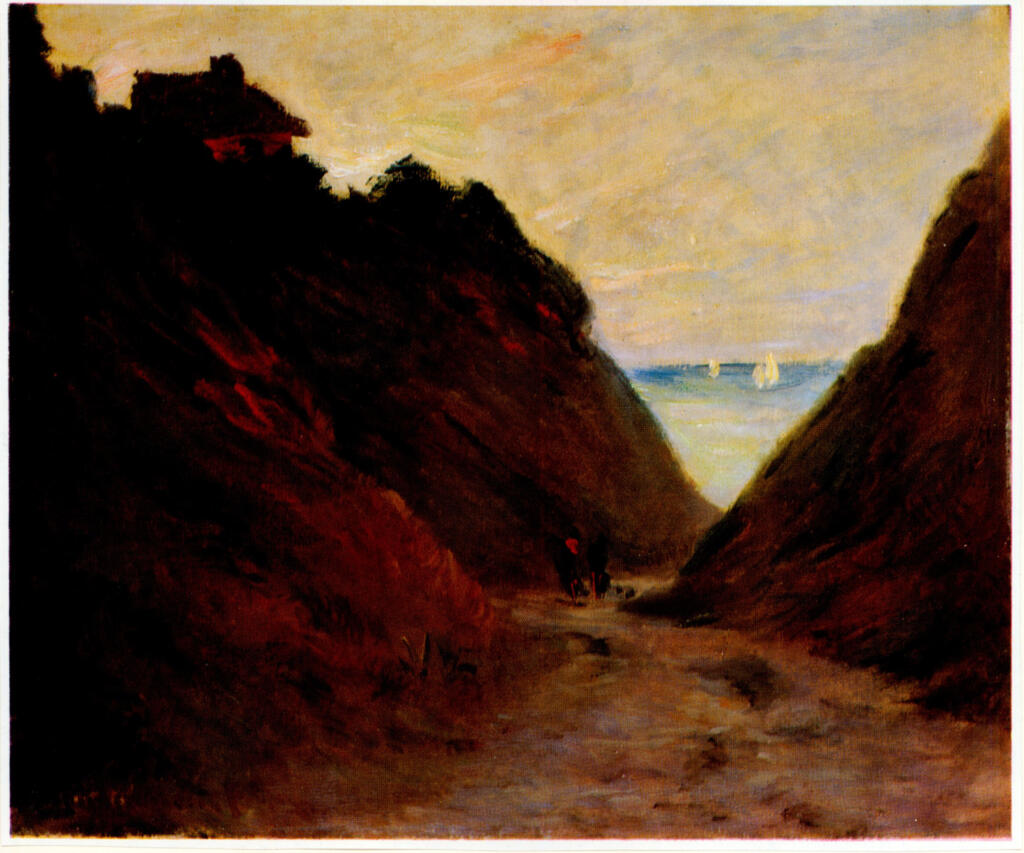 Anonimo , Monet, Claude - sec. XIX - Le chemin creux dans la falaise à Varengeville , fronte