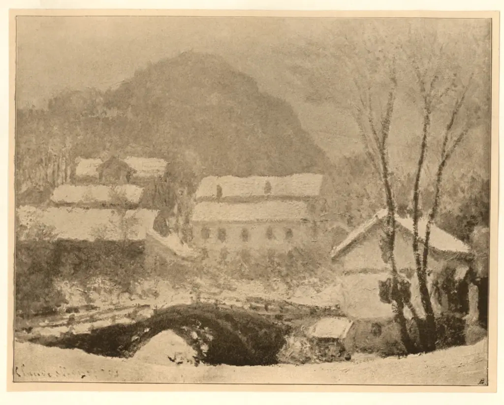 Anonimo , Monet, Claude - sec. XIX - Paesaggio invernale , fronte