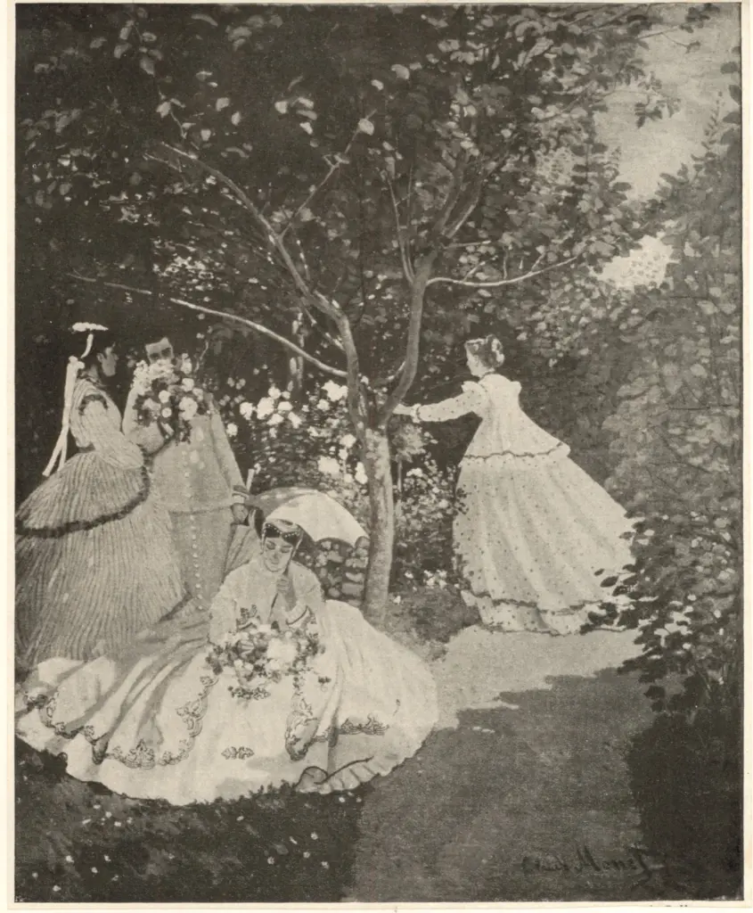 Anonimo , Monet, Claude - sec. XIX - Donne in giardino , fronte