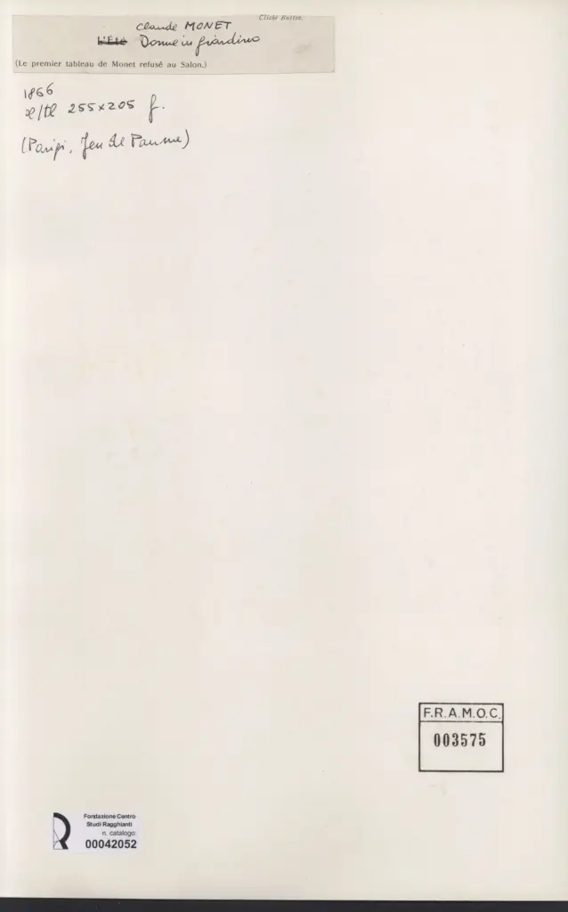 Anonimo , Monet, Claude - sec. XIX - Donne in giardino , retro