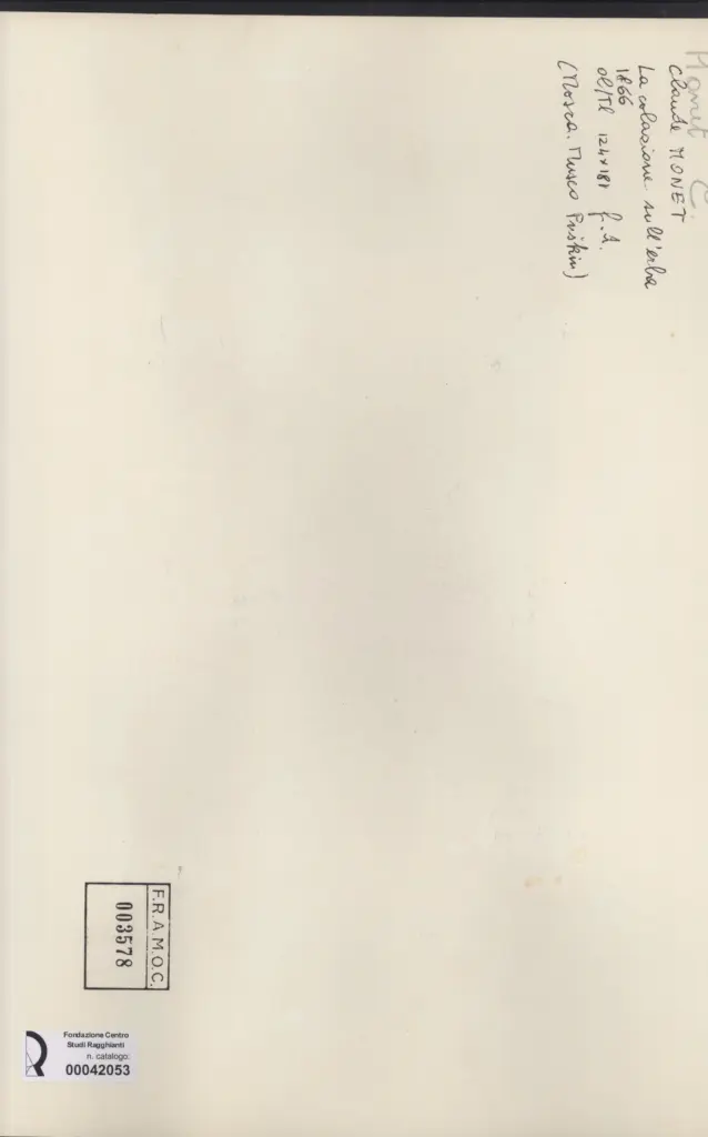 Anonimo , Monet, Claude - sec. XIX - Colazione sull'erba , retro