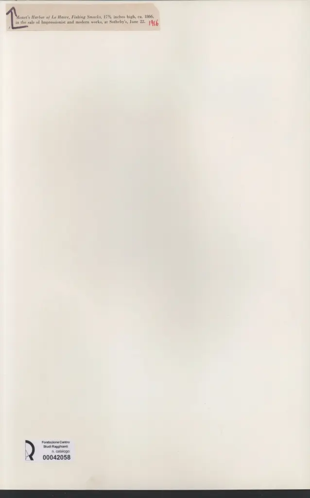 Anonimo , Monet, Claude - sec. XIX - Monet's harbor of Le Havre, Fishing Smack , retro