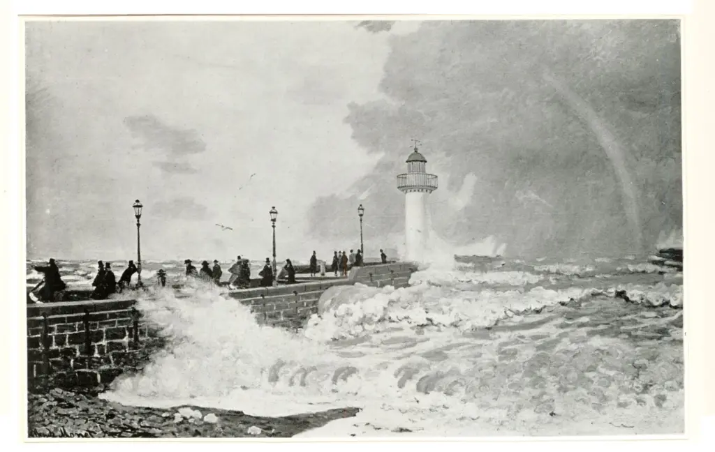 Anonimo , Monet, Claude - sec. XIX - La jet&eacute;e de Havre , fronte