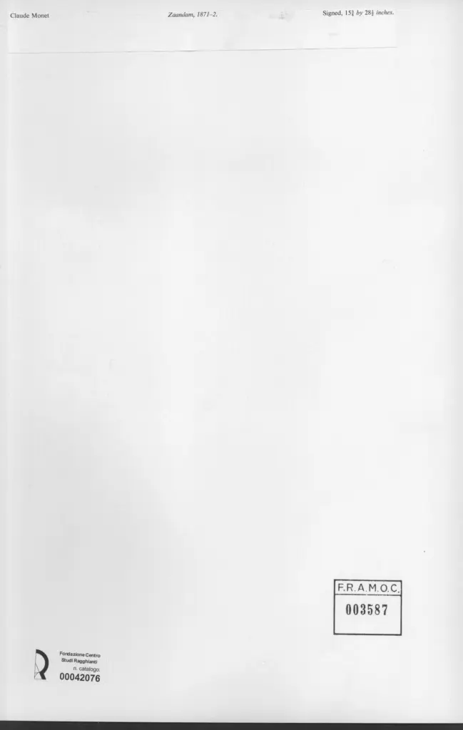 Anonimo , Monet, Claude - sec. XIX - Zaandam , retro