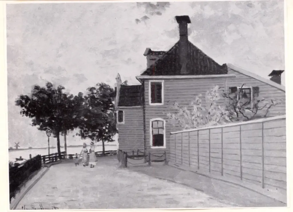 Anonimo , Monet, Claude - sec. XIX - La maison Bleue &agrave; Zaandam , fronte