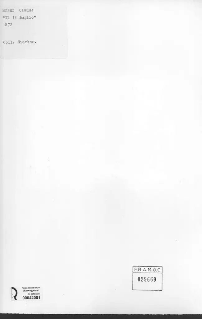 Anonimo , Monet, Claude - sec. XIX - Il 14 luglio , retro