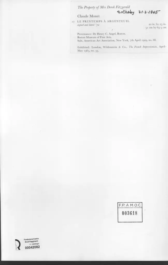 Anonimo , Monet, Claude - sec. XIX - Le printemps &agrave; Argentui , retro