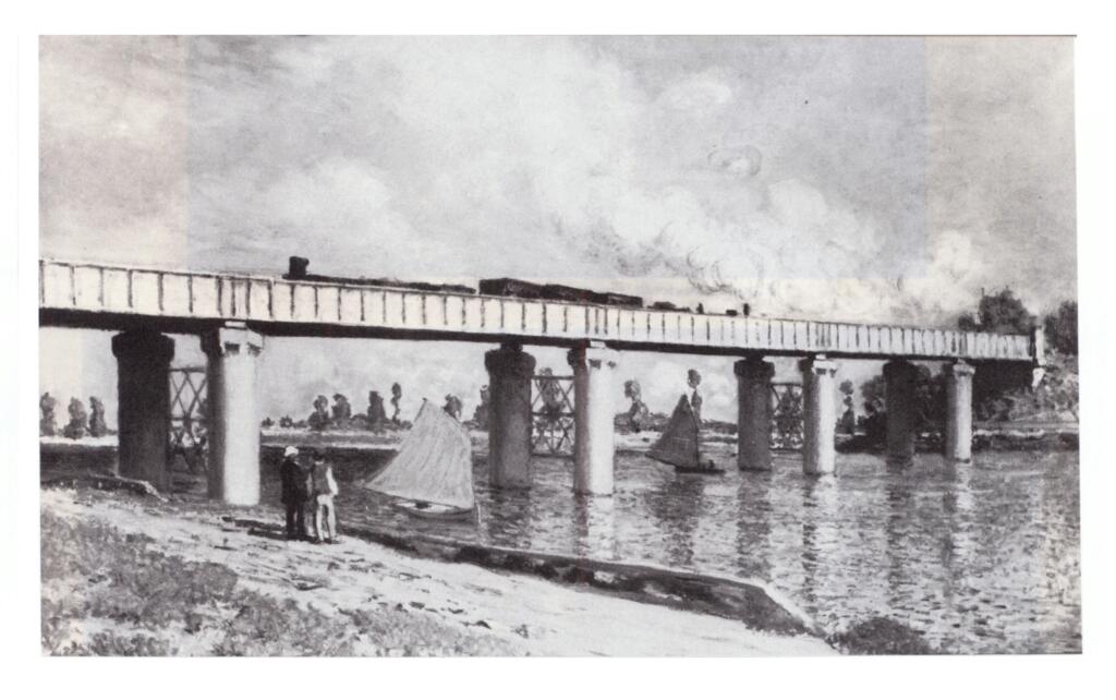 Anonimo , Monet, Claude - sec. XIX - Le pont du chemin de fer à Argentuil , fronte